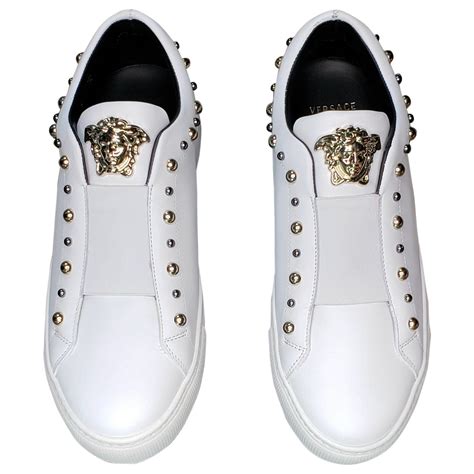 cheap white versace shoes|versace shoes white and blue.